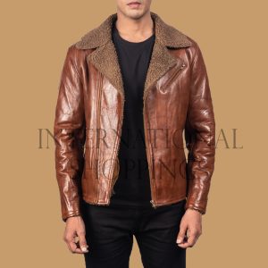 Brown Shearling Brown Leather Jacket